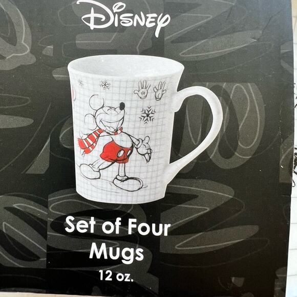 DISNEY set of 4 mugs, MICKEY HOLIDAY SKETCHBOOK . - Picture 6 of 12